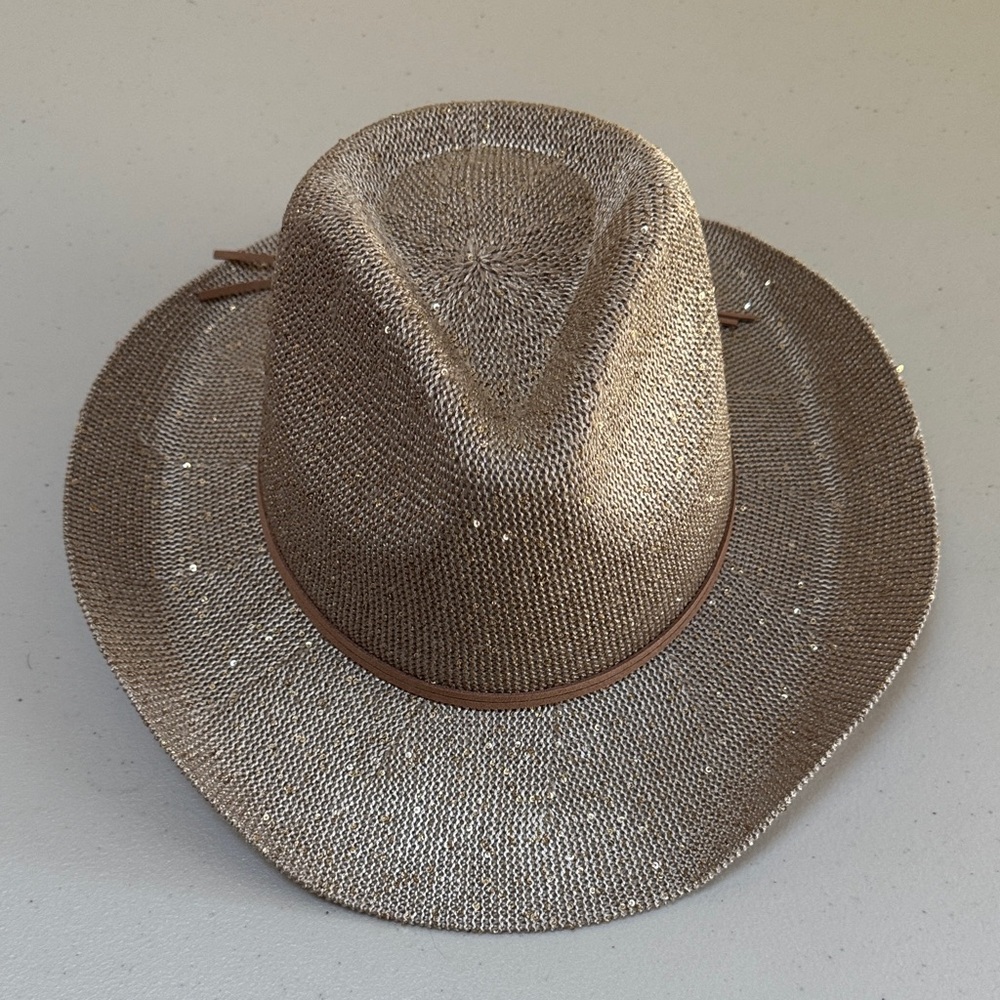Altar'd State sparkle Tan Woven Hat